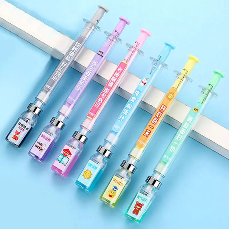 9 Pcs New Design Syringe Shaped Gel Ink Pen Signature Pen for Doctor Nurse