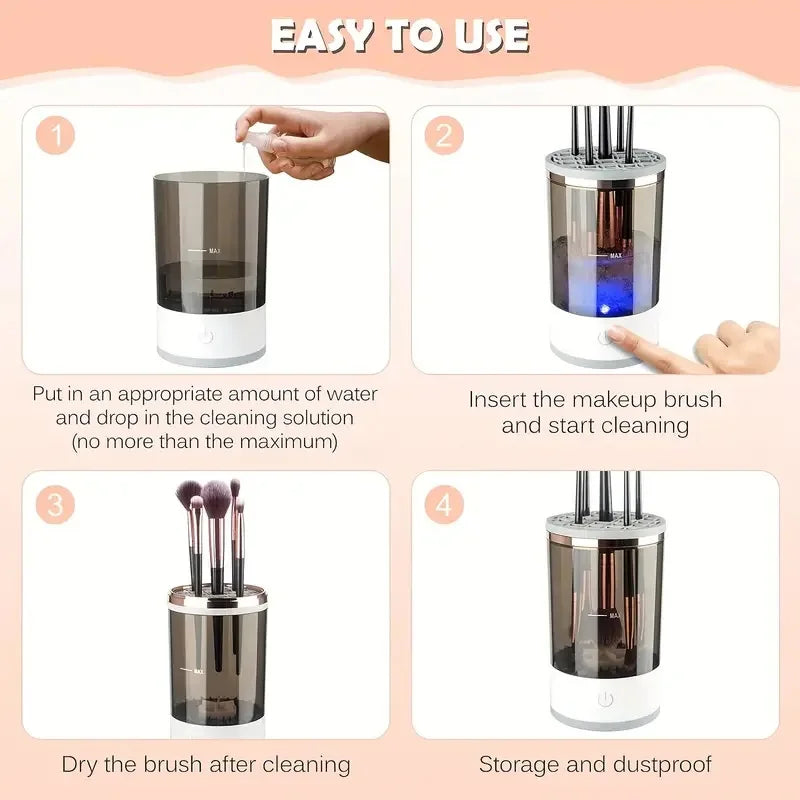 USB Plug Portable Electric Makeup Brush Cleaner with Rubber Makeup Machine Electric USB Quick Cleaner