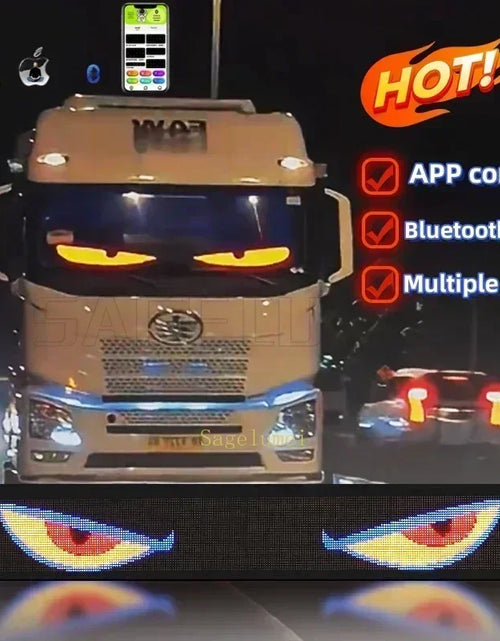 Load image into Gallery viewer, Truck Eyes RGB LED Matrix Pixel Panel Car Sign Animation DIY Programmable Bluetooth App Control LED Panel Flexible Display Light
