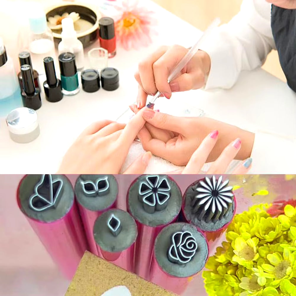 6/10/15PCS Nail Art Stamp Pen Set Floral Butterfly Pattern Nail Graffiti Pen Painting Drawing Nail Brush Stamp Pen Manicure Tool