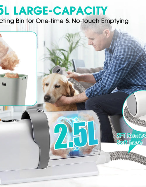 Load image into Gallery viewer, Pet Grooming Kit &amp; Vacuum, 11Kpa Low Noise Pet Groomer Vacuum Suction with 3 Suction Mode, 5 in 1 Dog Vacuum, 2.5L Dustbin for Dogs, Cats and Other Animals
