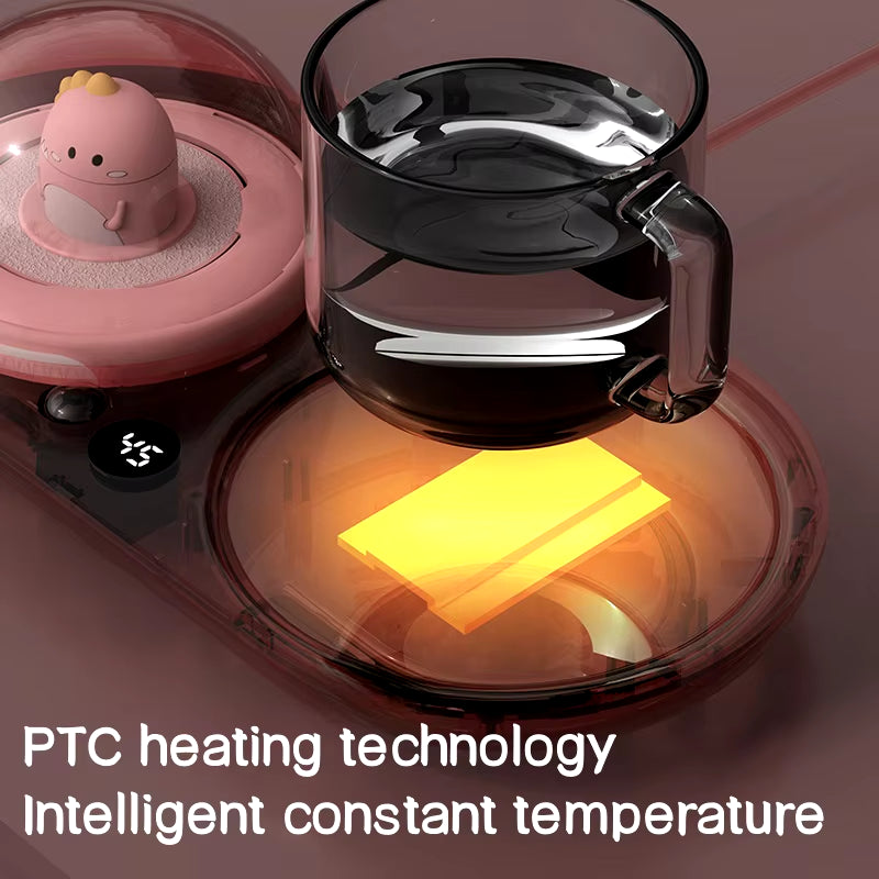 110V-220V Cup Heater Coffee Mug Warmer Appointment Heating Electric Hot Plate 3 Gear Temperature Warmer Coaster with Night Light