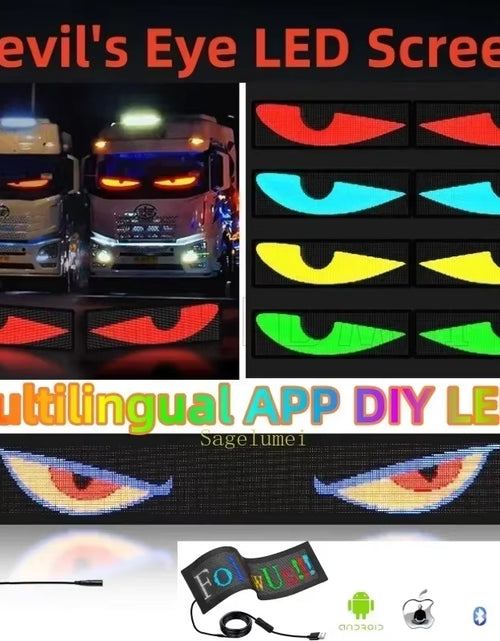 Load image into Gallery viewer, Truck Eyes RGB LED Matrix Pixel Panel Car Sign Animation DIY Programmable Bluetooth App Control LED Panel Flexible Display Light
