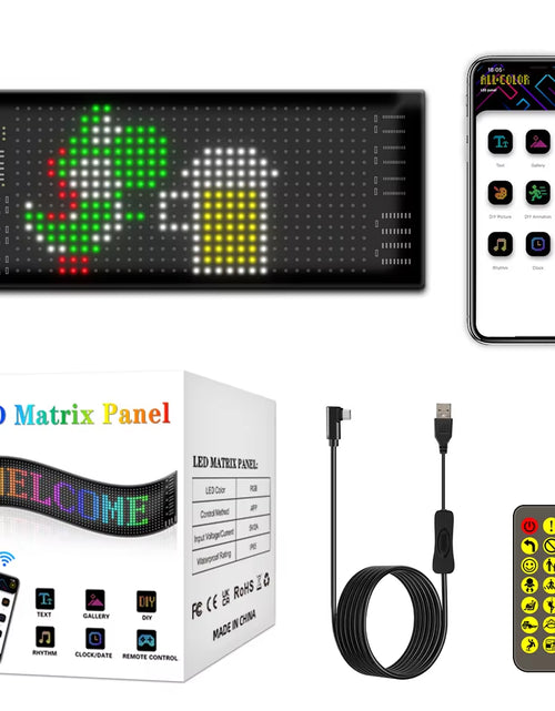 Load image into Gallery viewer, RGB LED Car Sign Animation LED Matrix Pixel Panel DIY Programmable Bluetooth App Control LED Panel Flexible Display Light
