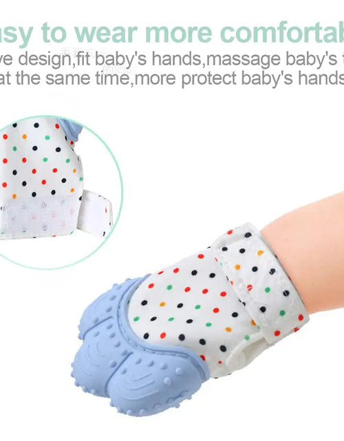 Load image into Gallery viewer, Kids Teething Gloves Mittens Chewable Newborn Dental Care Durable Teether Toys Teething Infant Chewing Toy Baby Care Tools Stuff
