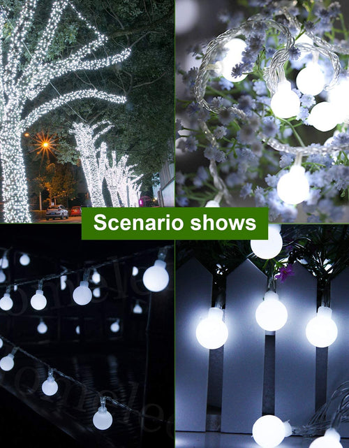 Load image into Gallery viewer, LED String Lights 33Ft 100 LED Battery Powered String Lights 8 Modes with Remote Waterproof Globe Starry Fairy String Lights (White)-1Pack
