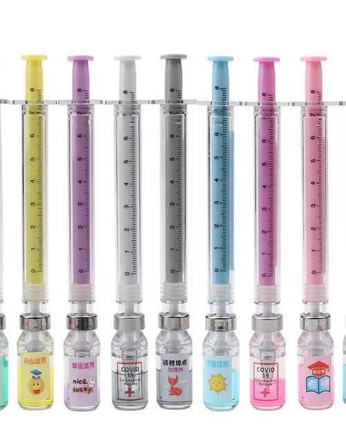 Load image into Gallery viewer, 9 Pcs New Design Syringe Shaped Gel Ink Pen Signature Pen for Doctor Nurse
