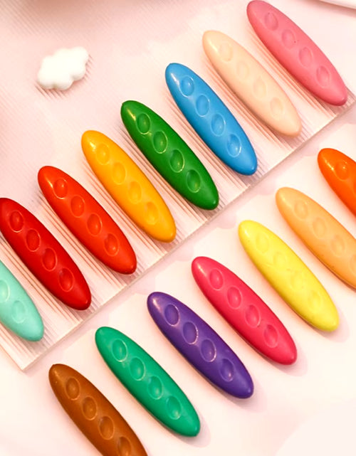 Load image into Gallery viewer, 12/24/36 Colors Do Not Dirty Hands Plastic Crayon Plastic Erasable Painting Tools Peanut Shaped Washable Colored Crayon
