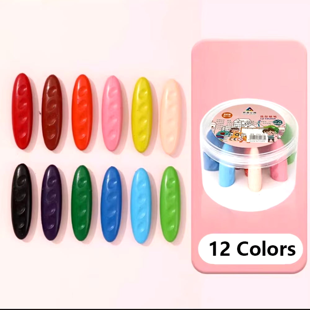 12/24/36 Colors Do Not Dirty Hands Plastic Crayon Plastic Erasable Painting Tools Peanut Shaped Washable Colored Crayon