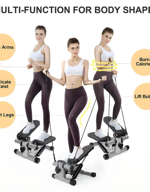 Load image into Gallery viewer, Steppers for Exercise at Home, Stair Stepper with Resistance Bands for Home Fitness, Mini Stepper with 331 LBS Loading Capacity, Stepper Portable Home Workout Exercise Equipment
